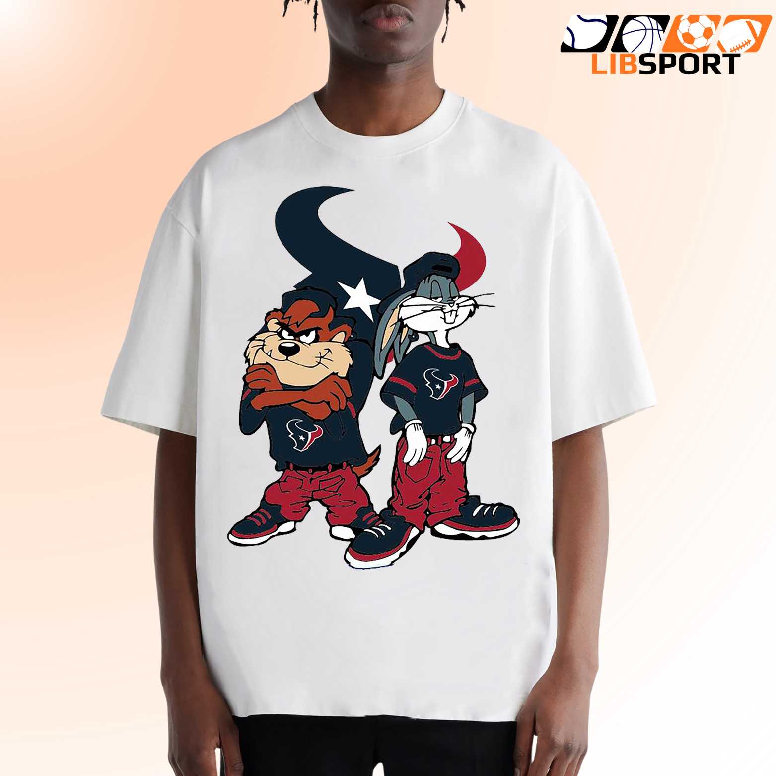 Looney Tunes Houston Texans T Shirt, Hip Hop Graphic Tee, Unisex Nfl Streetwear